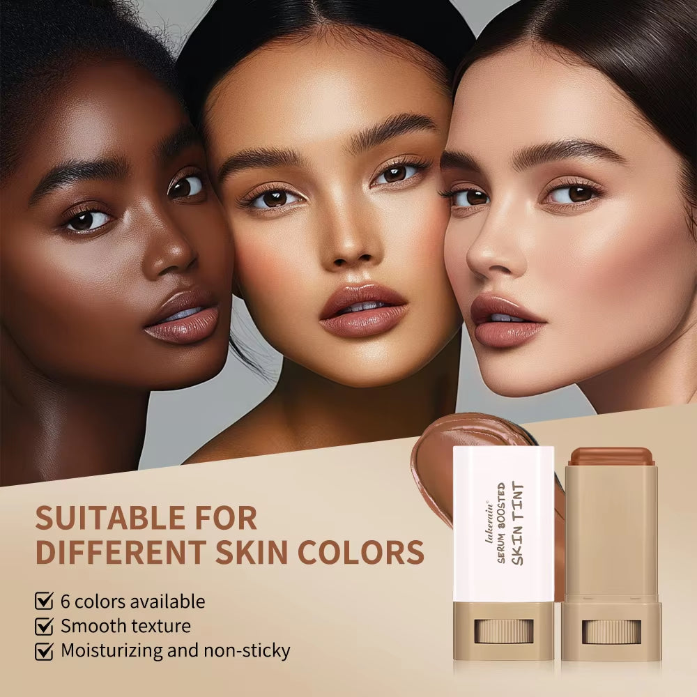 Magic Eraser Foundation Stick Serum Boosted Skin Tint Foundation Stick Smooth Plumper Hight Coverage Travel Bronze Foundation